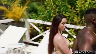 Great combination of sex with two black guys and a brunette