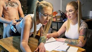 Student has to fuck to get good marks in this steamy roleplay scene