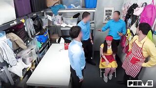 There are enough vibrators for everyone in this group scene!