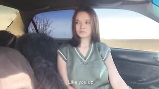 A cute girl played with her tongue and got a messy ending