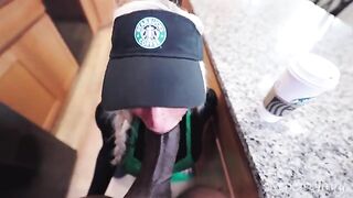 The girl took a job as a barista, but her holes were too tight