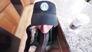 The girl took a job as a barista, but her holes were too tight