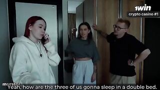 My girlfriend is getting fucked, and I'm calmly jerking off beside them