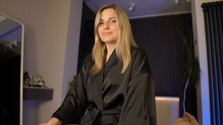 My hot stepmom Letty Black surprised me with a steamy satin robe scene