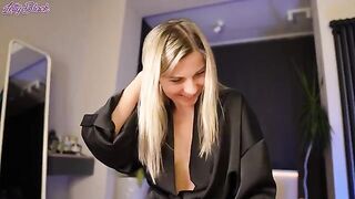 My hot stepmom Letty Black surprised me with a steamy satin robe scene