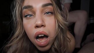 Petite brunette’s first experience with intense action
