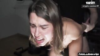 Petite brunette’s first experience with intense action
