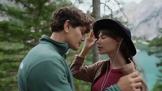 The couple has sex right in the forest, captured authentically