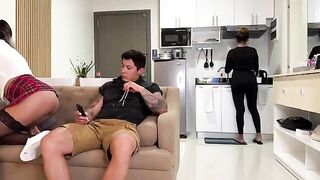 A girl came to her stepdad to report on her studies, things got heated