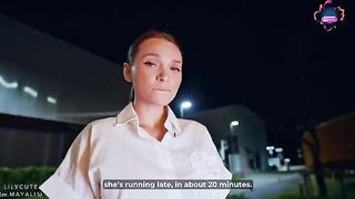 The cute waitress got an order and she is ready for sex