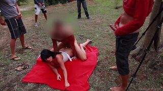 Beach orgy with Sek S and Alexandra Wett, hardcore sex