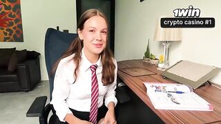 A schoolgirl is doing her homework with a guy in HD