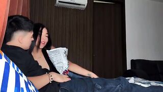 The girl could not restrain herself and began to pester him