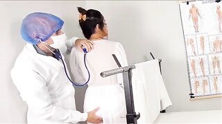 The doctor's examination room scenario unfolds with intense passion