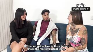 A girl has sex with her boyfriend while her roommate films