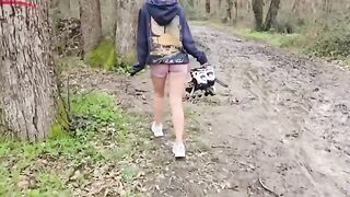 A girl was fucked in the forest by a stranger, it was intense