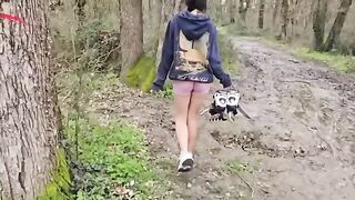 A girl was fucked in the forest by a stranger, it was intense