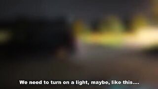 A woman has sex with three guys in the car and she cum