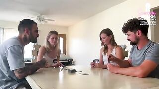 A card game with friends ends up in a hot foursome - Sammm Next Door & Stella Sedona