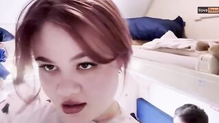 A young cute girl got a lot of money for her mouth
