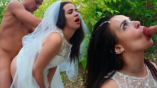 The bride cheated on her husband and received a messy cumshot on her face