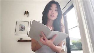 Asian step sister shares a bed during a study break