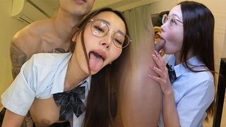 The Japanese schoolgirl came and was fucked by her stepbrother