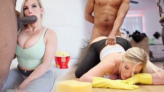 A big black cock tore the pussy of a stepmom