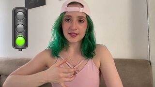 A girl was bored and played with a dildo, imitating sex with her boyfriend