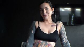A girl with a metal brace in her mouth is horny and needs to be fucked
