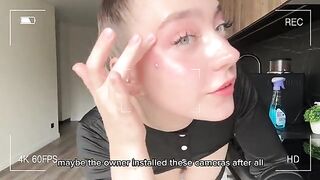 The maid cleans the apartment and pleases the owner