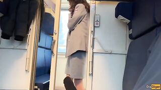 I made a good choice with this train stewardess, she's hot!