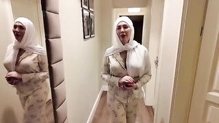 Hot woman fucked by two muscular men behind the scenes