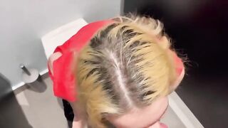 A beautiful girl got fucked in a public toilet for money