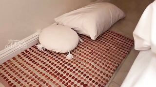 A friend shared his bed with a stunning freckled beauty