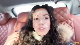Babe covered in cum, shining like fireworks on her face