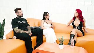 Two sluts get fucked one after the other with a cock