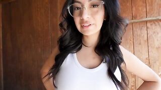 Busty Latina contractor gets fucked outdoors in a steamy encounter