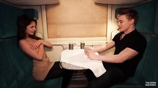A hot girl is fucking with her neighbor on the train in part 1