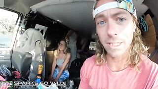 A girl is having sneaky sex with a guy in the Lady Layer vlog
