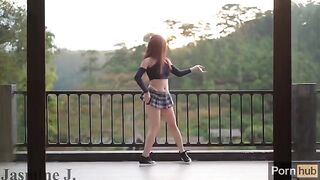 The girl with the machine fucks herself until she reaches a squirting orgasm