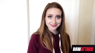 Petite Laney Grey gets her pussy pounded by a huge cock in 4K
