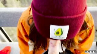 A blowjob in the mountain cableway with a stranger I met