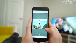 The lucky guy met a sexy girl Veronika Charm on Sex-Dater