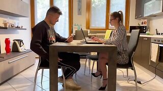 Italian secretary fucked by her client in his office