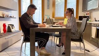 Italian secretary fucked by her client in his office