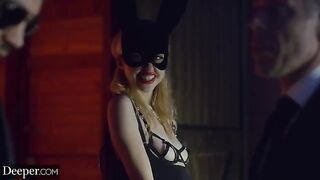 Chloe Cherry gets her asshole gapped by two cocks in intense DP scene